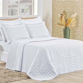 Cobre Leito King Montreal Algodão 150 Fios 3 Peças - Branco
