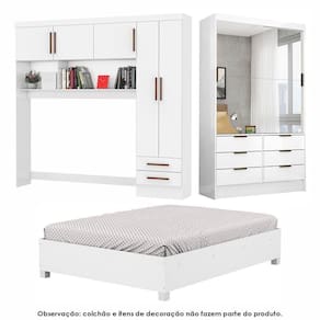 Guarda Roupa Sevilha Premium Com Cama Casal Carioca Móveis Branco