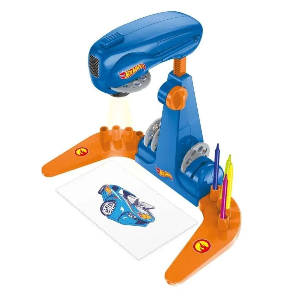 Mesa Projetora Hot Wheels Brinquedo Infantil Para Colorir - Multikids