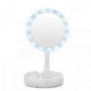 Espelho Led Ajustável Iluminado Dupla Face Dobrável Portátil