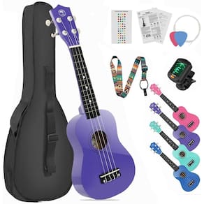 Ukulele MUSTAR Soprano Kids para iniciantes de 21 polegadas com acesso.