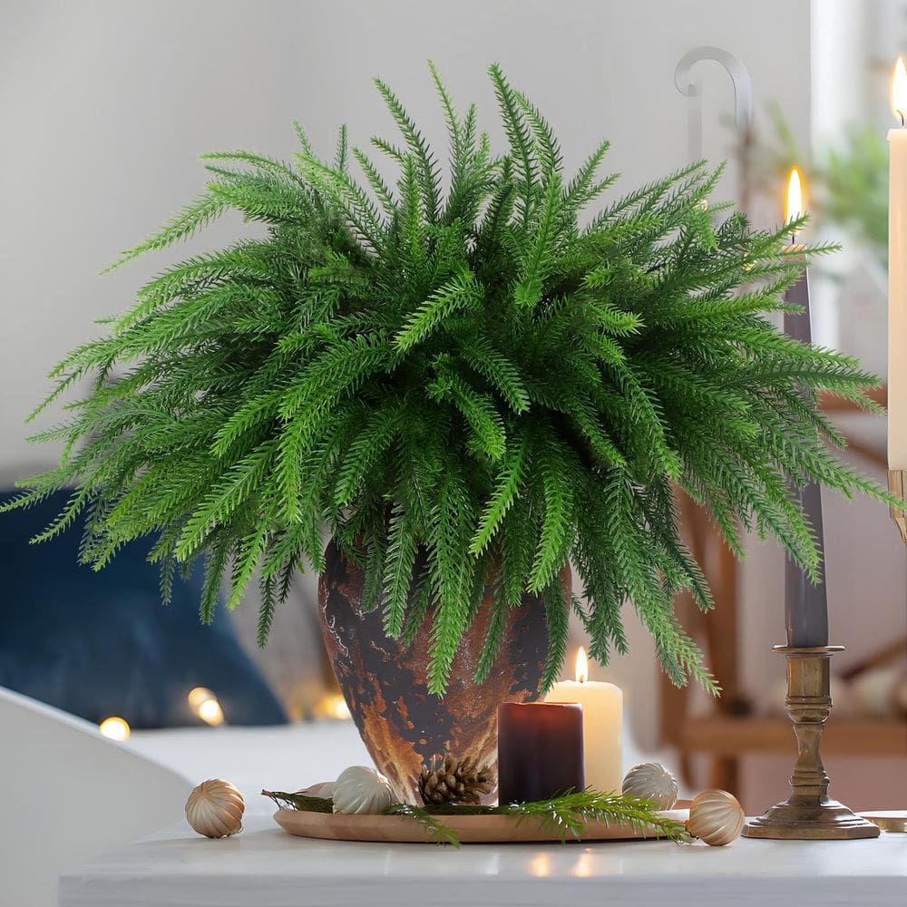 Hastes artificiais de pinheiro de Norfolk TISEMENT para decoração de Natal