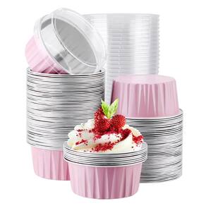 Forros de cupcake, folha de alumínio EUSOAR, 125 mL, 100 unidades com tampas