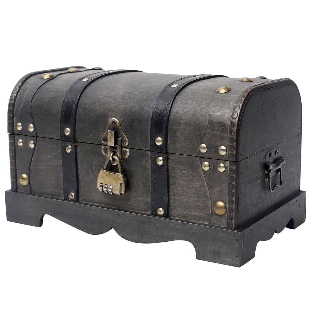 Caixa decorativa DECOR4SEASON Vintage Wooden Treasure Chest