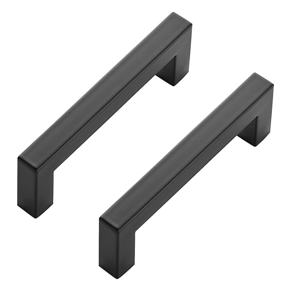 Cabinet Pulls Ravinte Black 10 cm de aço inoxidável quadrado x15