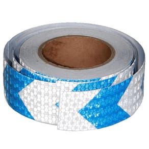 Fita reflexiva tuyrchu azul branca 5cm x 20m à prova d`água ao ar livre