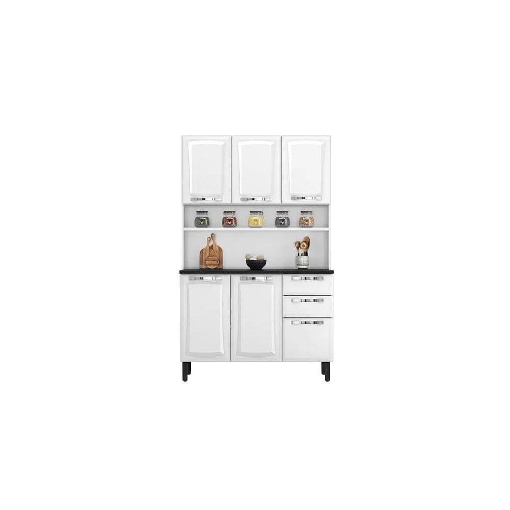 Armário Compacto Itatiaia Pratika 120cm 6 Portas 2 Gavetas
