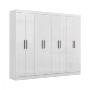Guarda Roupa Casal Paris Com 8 Portas 4 Gavetas Maxel Móveis Branco