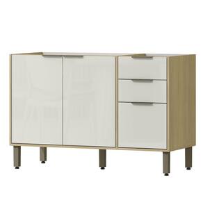 Balcao Pia Sem Tampo 120 cm GLOR BGL02 Castanho Off White MXM