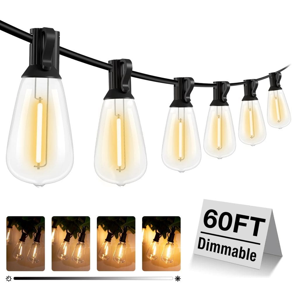 Luzes de corda externas litogo 18m com dimmer impermeável