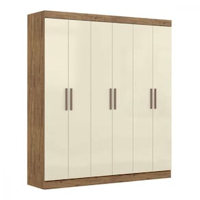 Guarda Roupa Casal Lauren Em Mdf Com 6 Portas Maxel Móveis Ipê Off White