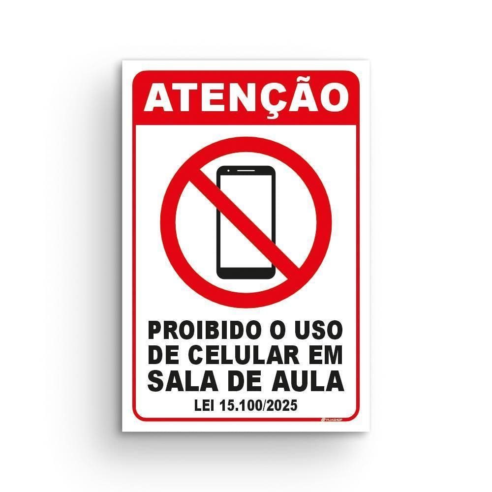 Adesivos Proibido O Uso De Celular Sala De Aula 10X14Cm 5 Un