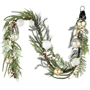 Decoração de guirlanda de Natal de Hannah com luzes de 180 cm Boho Gold