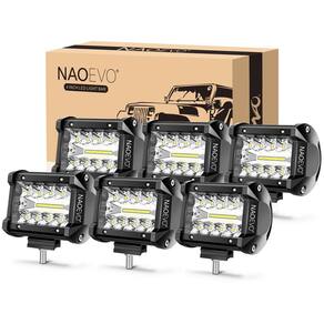 Pods de luz LED NAOEVO 4 polegadas 360 W 36.000 LM Spot Flood Combo x6