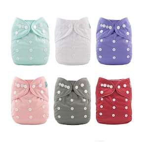 Fralda de pano ALVABABY com 12 inserções, tamanho único para 3-15 kg