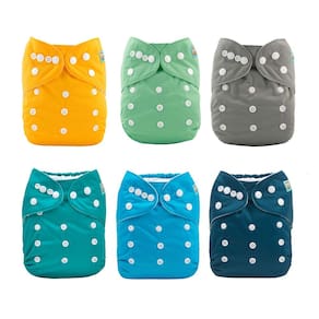 Fralda de pano ALVABABY com 12 inserções, tamanho único para 3-15 kg