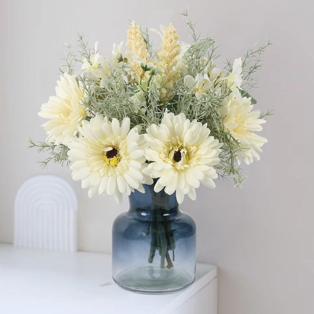 Flores artificiais: sobras de margarida com vaso, decoração de casa, 31 cm