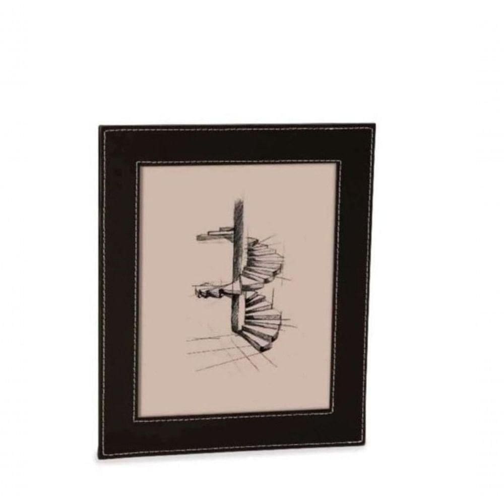 Porta-retrato Marrom Em Mdf Com Pu Para Fotos 20x25cm 15787 - Mart