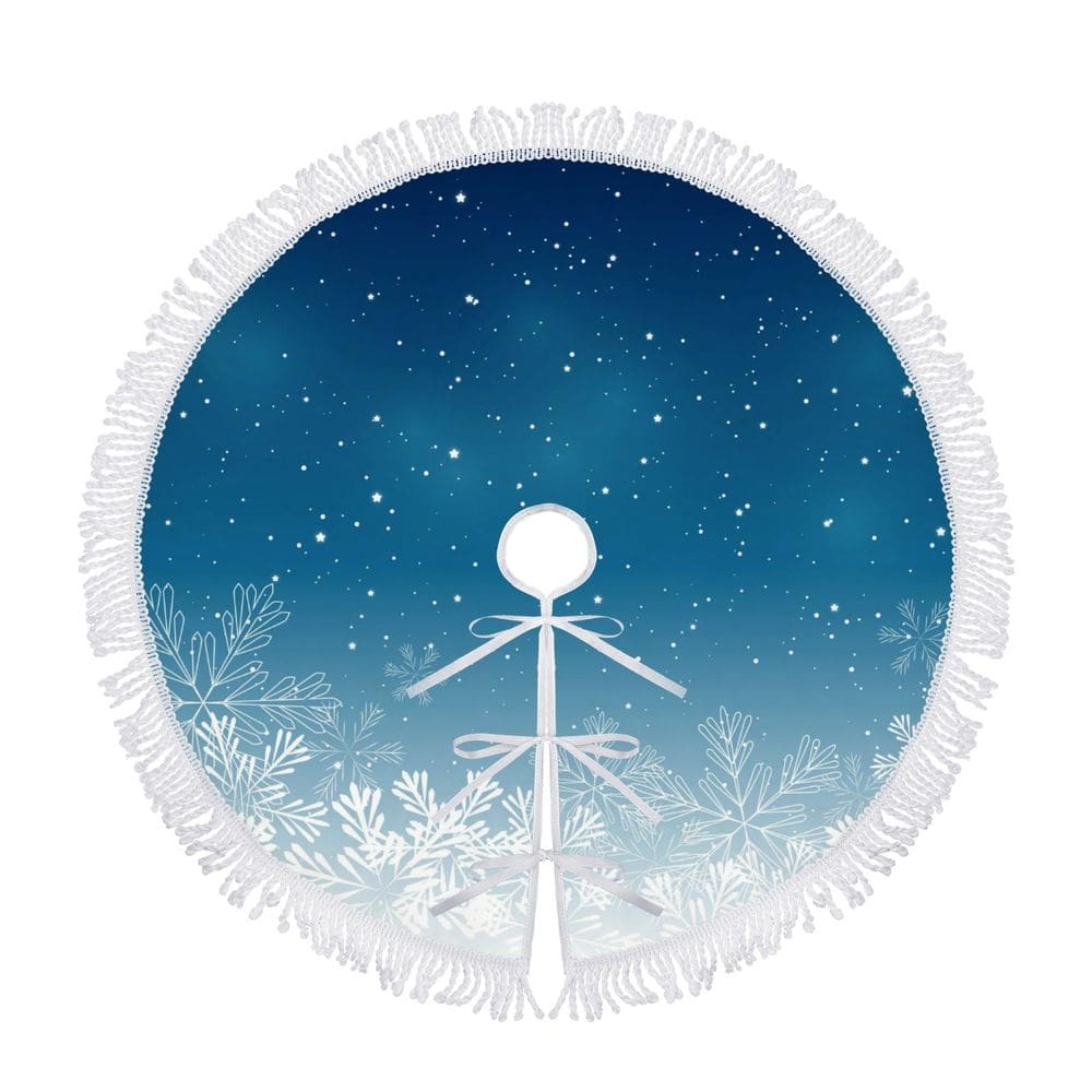 Saia de árvore de Natal BVOGOS Blue Snowflake de 122 cm de diâmetro