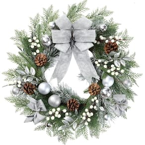 Coroa de Natal artificial Sggvecsy 50cm com agulhas de pinheiro