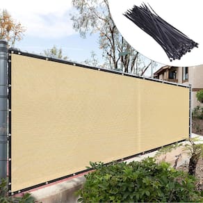 Cerca de tela de privacidade Royal Shade Beige 1,8 m x 3,6 m com abraçadeiras