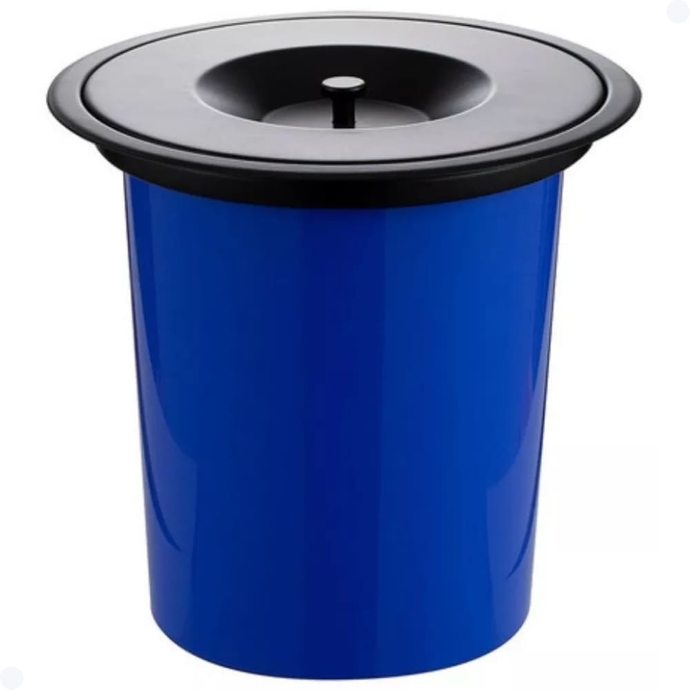 Lixeira De Embutir Redonda Pia Cozinha Preto Fosco 5 Litros Inox