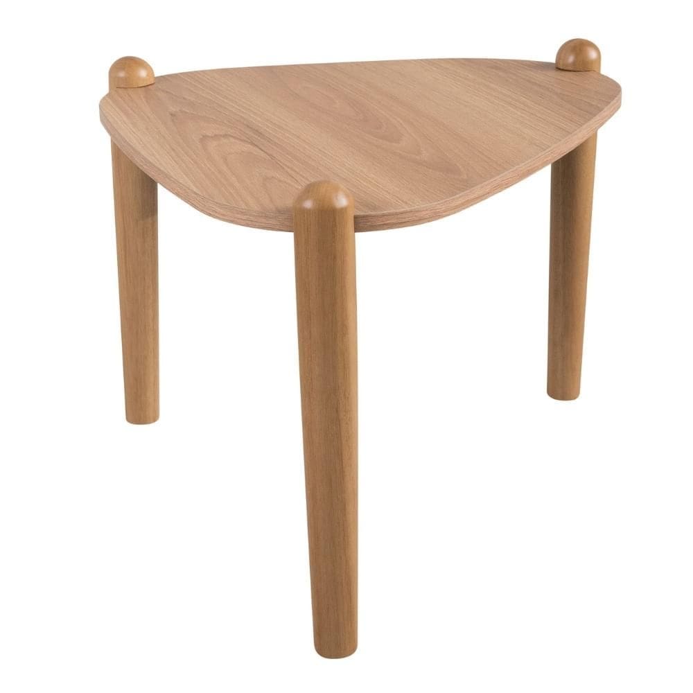 Mesa de Centro Orgânica Artesano 60 cm (Largura) em MDP Hanover e Pés em Madeira Maciça