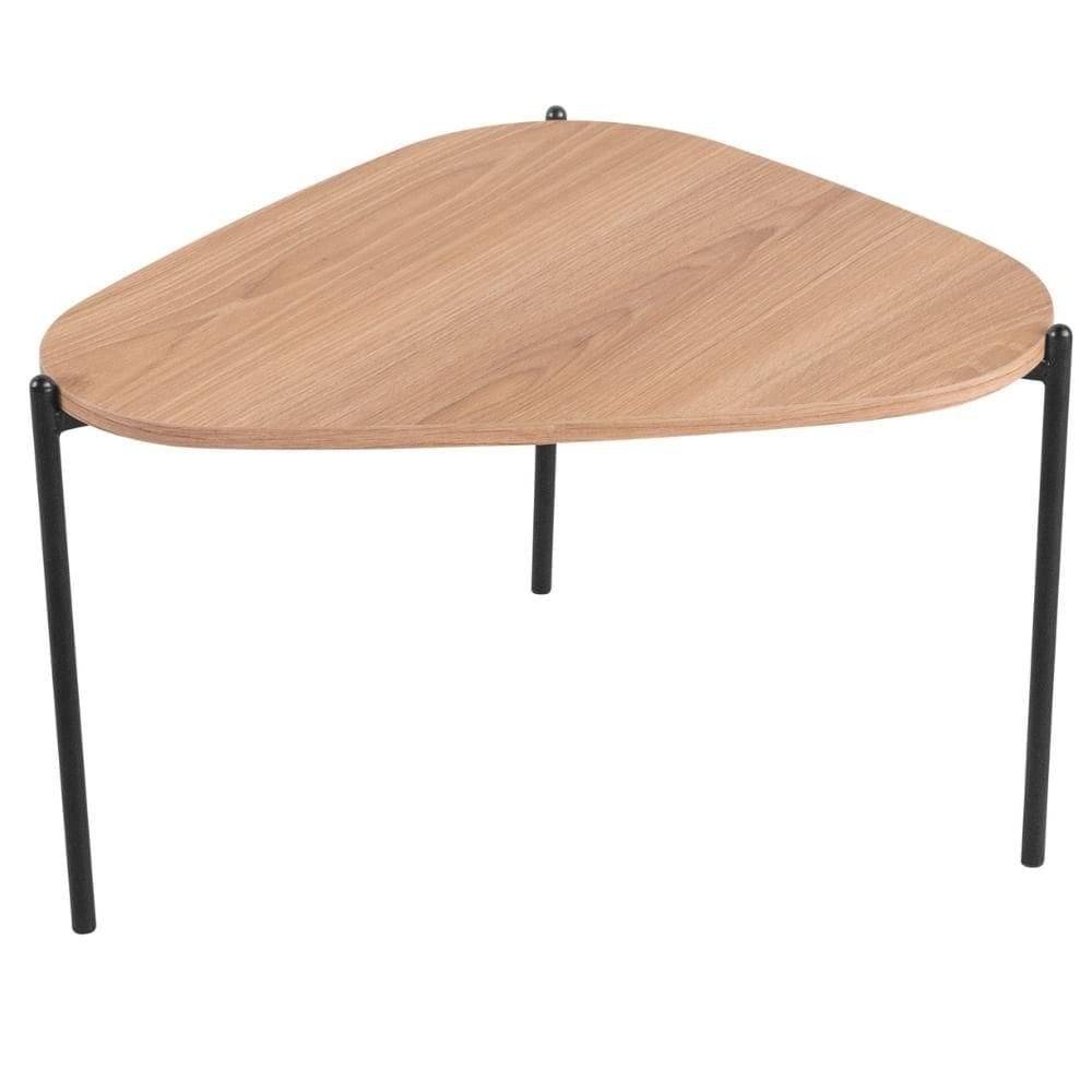 Mesa de Centro Orgânica Artesano 59 cm (Largura) em MDP Hanover e Pés em Aço Preto