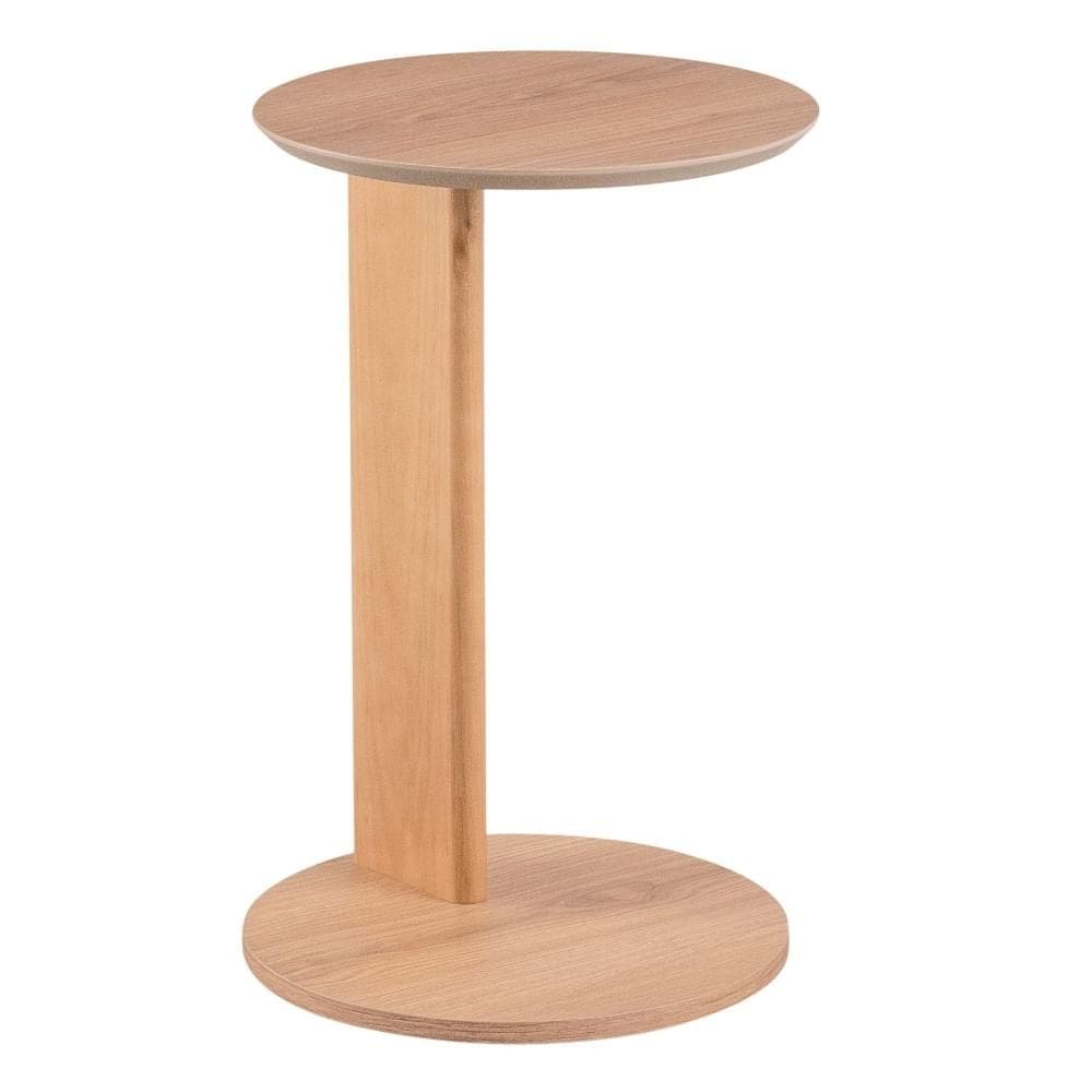 Mesa Lateral de Apoio Orgânica Chanfrada Artesano 35 cm (Larg) MDP Hanover e Pés em Madeira Maciça