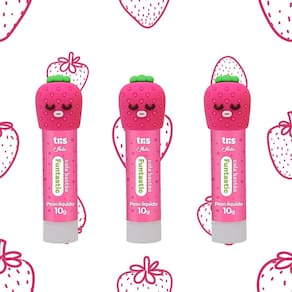 kit 03 Cola Bastão 10g Funtastic Formato Fruta Morango Divertida Tris