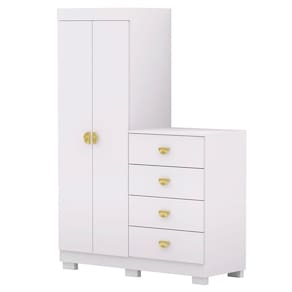 Cômoda Guarda-Roupa com 4 Gavetas e 5 Prateleiras Cristine