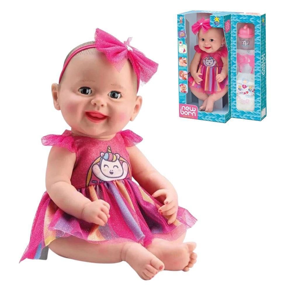 Boneca Diver New Born Unique Collection Vestido Arco Iris - Diver Toys