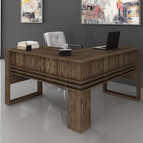 Mesa para Escritório em L ME4145 Nogal Tecnomobili