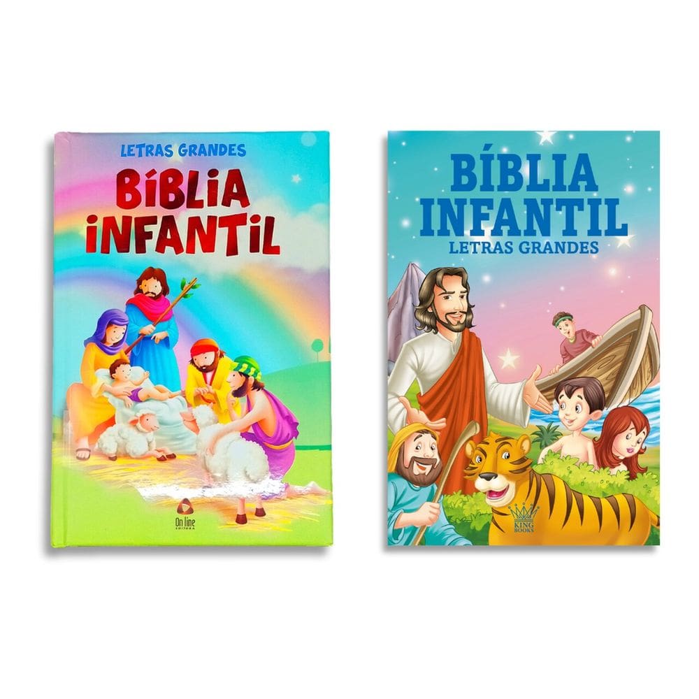 Combo Bíblia Infantil Letras Grandes - Kit com 2 Livros