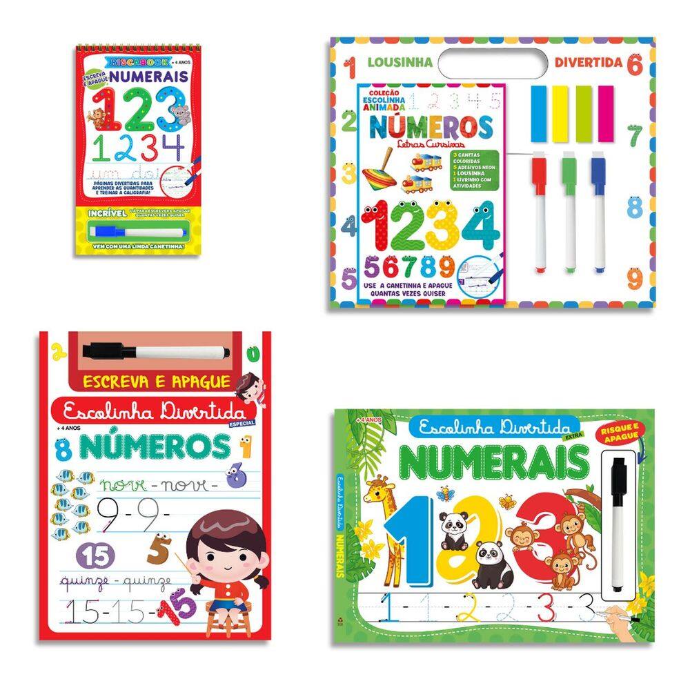 Combo Escolinha Divertida Números Especial - Kit com 4 Livros