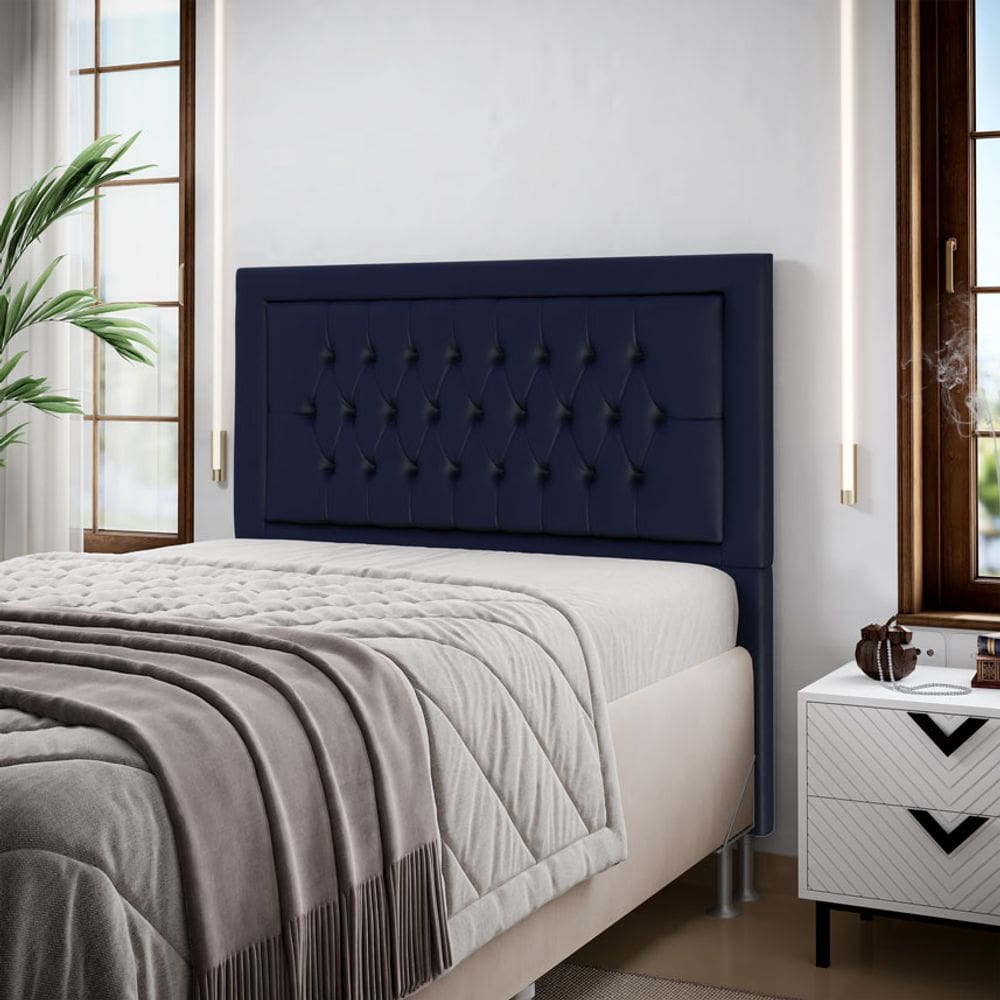 Cabeceira Pegasus 160 Premium / A-019 Couro Artificial Azul 