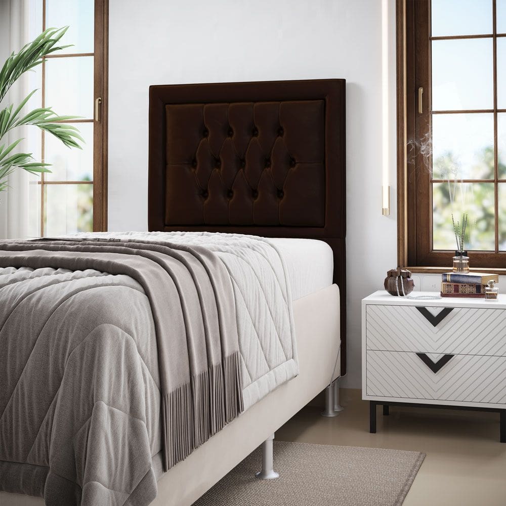 Cabeceira Pegasus 90 Premium / N-027 Veludo Marrom Chocolate