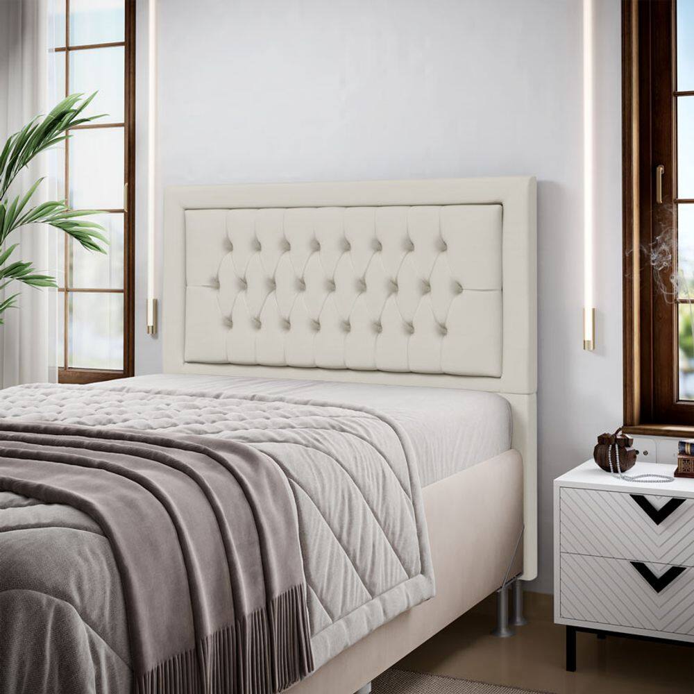 Cabeceira Pegasus 195 Premium / A-017 Couro Artificial Bege