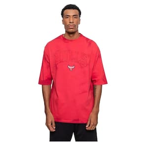 Camiseta Nba Masculina Chicago Bulls Washed Logo Oversize