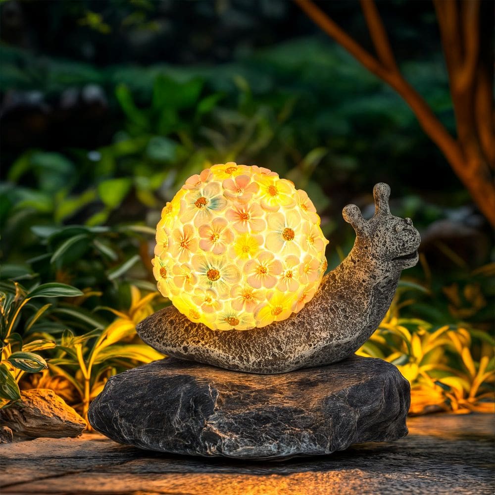 Estátua de jardim ilumina Rumiom Outdoor Solar Snail Decor