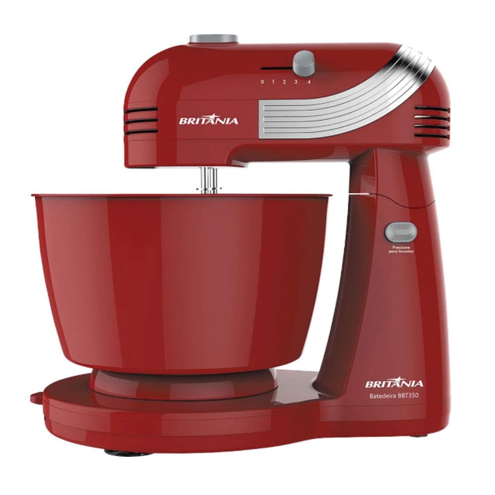 Batedeira Britania 350w 4 Velocidades Luxx Red Ellegance 220V
