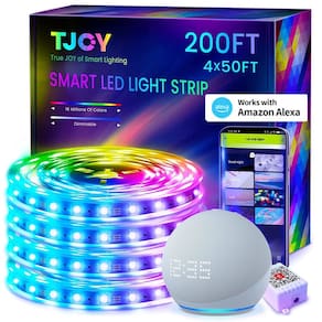 Lâmpadas LED inteligentes TJOY 60m com Alexa Music Sync RGB