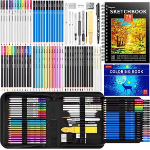Conjunto de desenho iBayam, pacote com 78, kit de desenho com 75 folhas de caderno de esboços