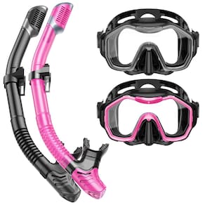 Conjunto de snorkel Kwambiri Dry-Top Snorkel Gear para adultos