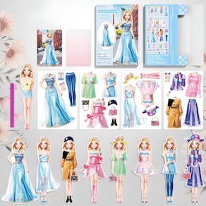 Boneca Magnetic Princess Dress Up Paper Generic Amy com 30 roupas