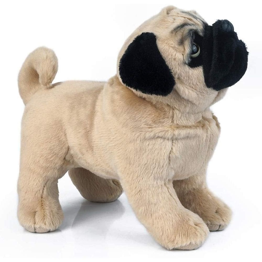 Boneca de pelúcia de pelúcia RoseAuroma Brown Pug Dog 30cm