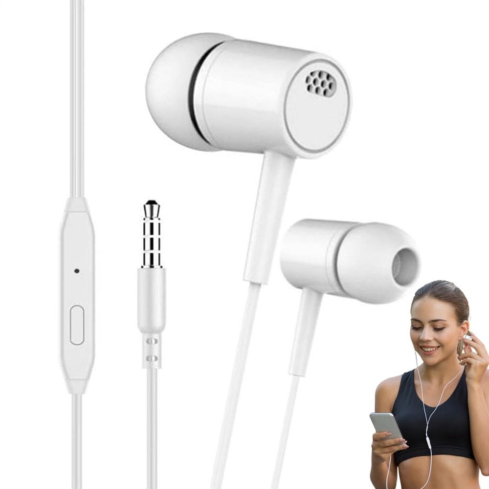 Fones de ouvido com fio, fones de ouvido, isolamento de ruído com microfone, conector de 3,5 mm