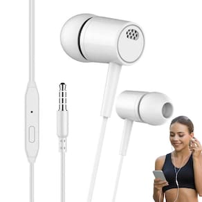 Fones de ouvido com fio, fones de ouvido, isolamento de ruído com microfone, conector de 3,5 mm