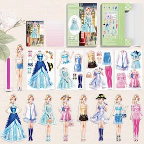 Boneca Magnetic Princess Dress Up Paper Generic Lea com 30 roupas