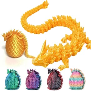 Dragon Crystal impresso em 3D articulado com Dragon Egg Gold